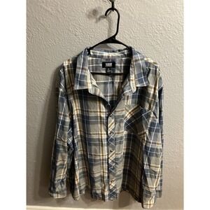 Duluth Shirt Men‎ Size 3XL Blue Plaid Button Up Alaskan Hard Gear